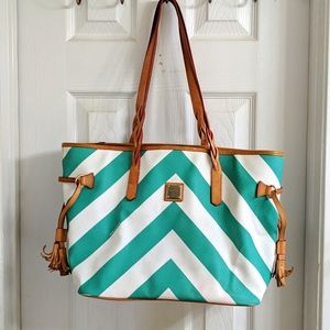 Dooney & Bourke teal Chevron bag